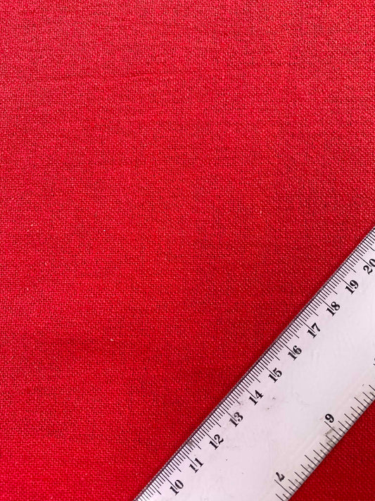 Vibrant Red / Fiery Orange Cotton Linen Blend Fabric – 57" (145cm) Wide – Non-Stretch