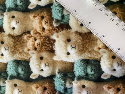 Little Johnny Alpaca Party Cotton Jersey - 58" Wide - 95% Cotton 5% Lycra - Multi/Grey