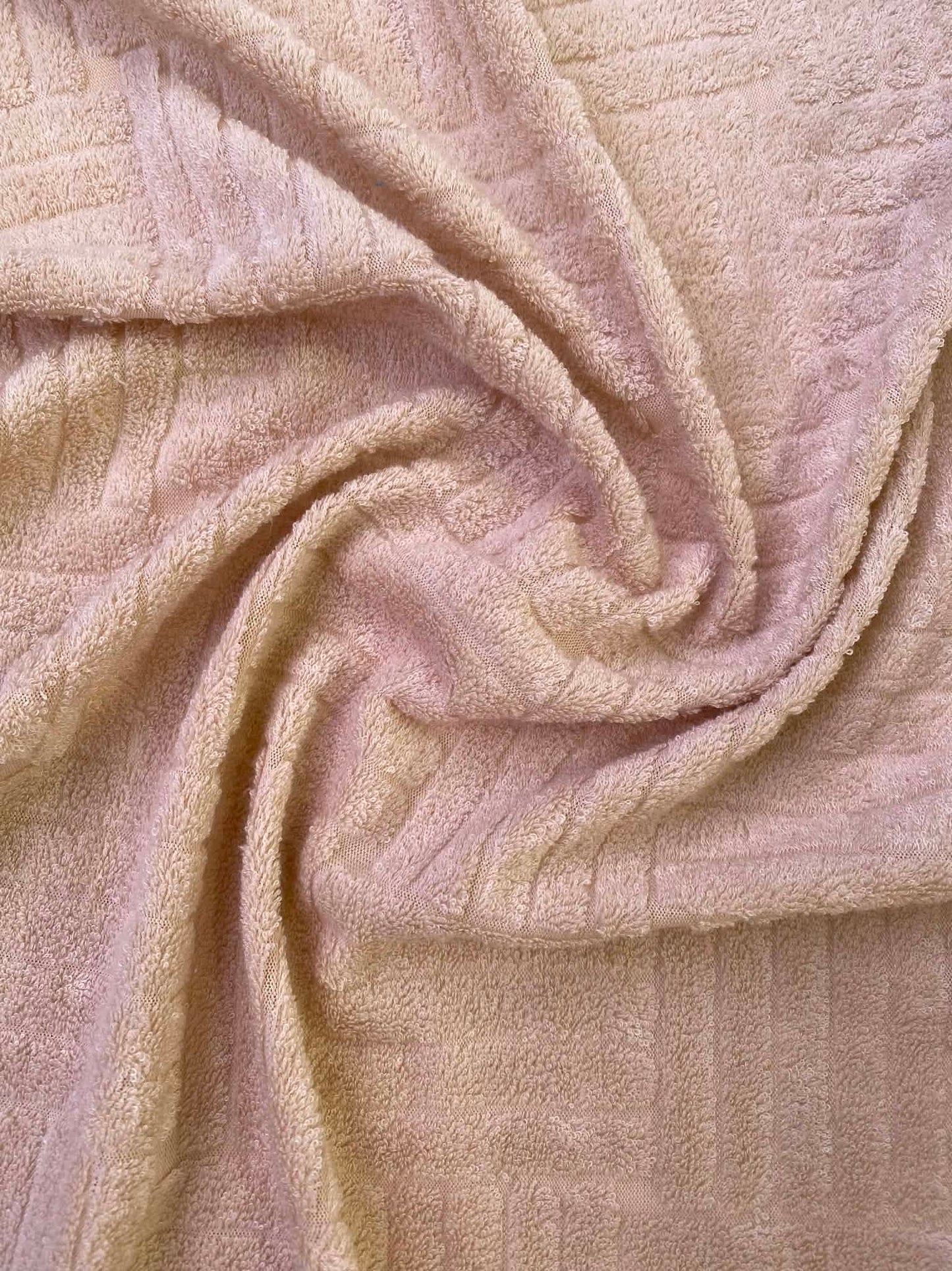 Jaquard Towelling - Buttermilk - 66"wide - Sold By The Metre