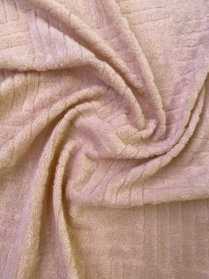 Jaquard Towelling - Buttermilk - 66"wide - Sold By The Metre