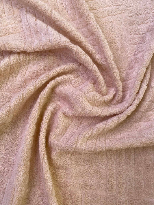 Jaquard Towelling - Buttermilk - 66"wide - Sold By The Metre