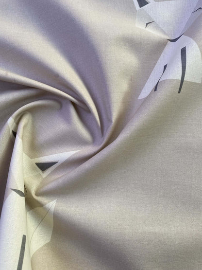 Geometric Fox Canvas Fabric - Grey & Off-White - 56" Wide, £5.99 per Metre