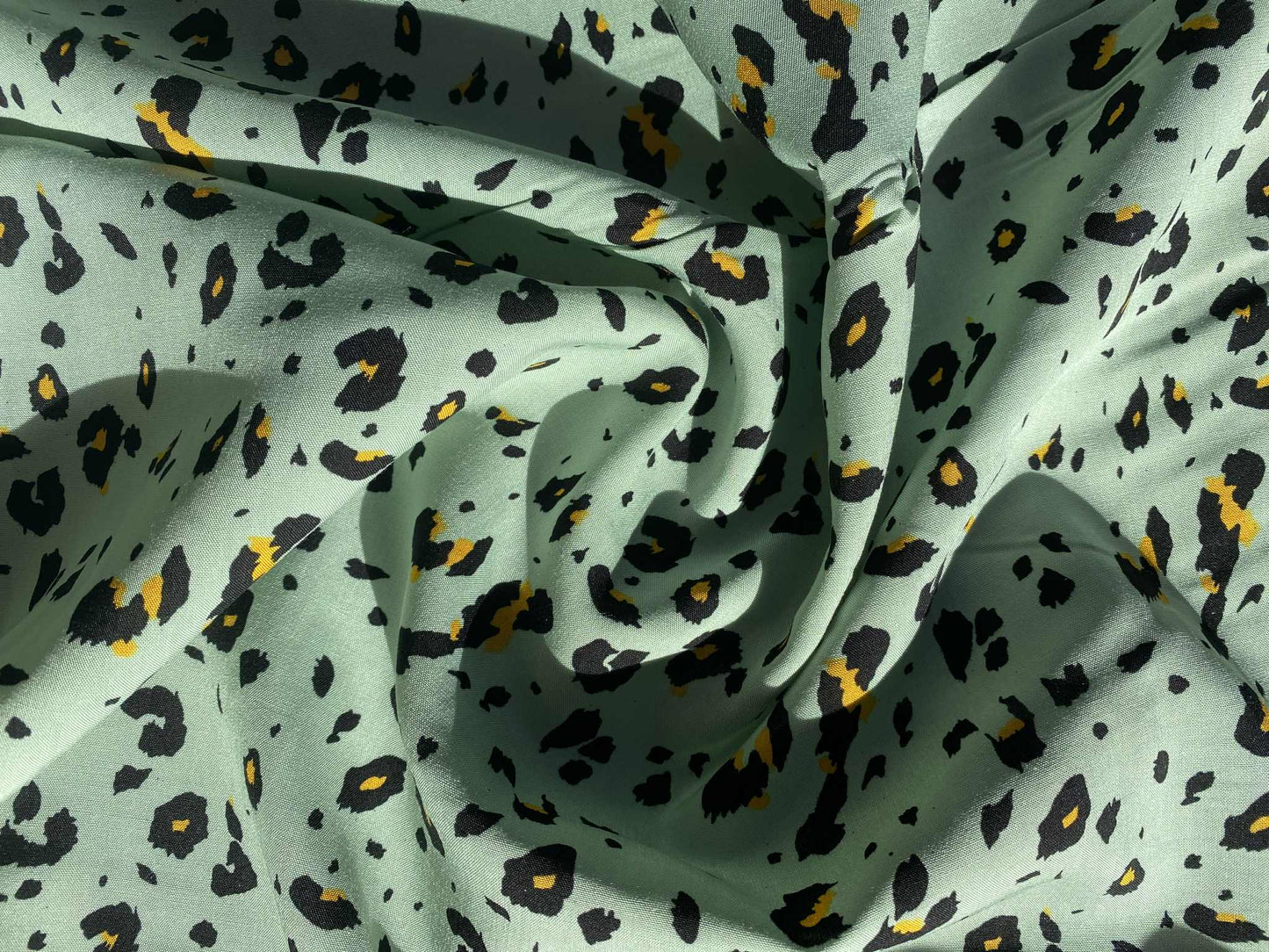 Viscose - Green/Black/Yellow - 57"Wide - Sold By The Metre