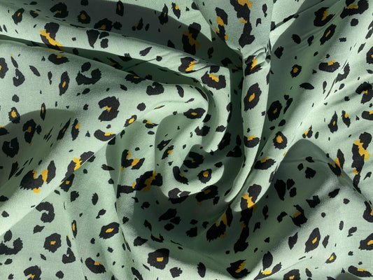 Viscose - Green/Black/Yellow - 57"Wide - Sold By The Metre