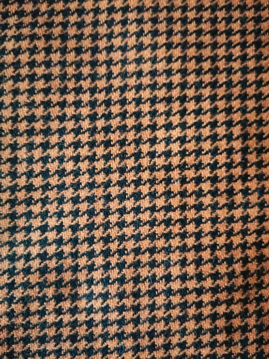 Wool Mix - Dogtooth - Black/Orange - 54" Wide - Sold By the Metre - legend textiles
