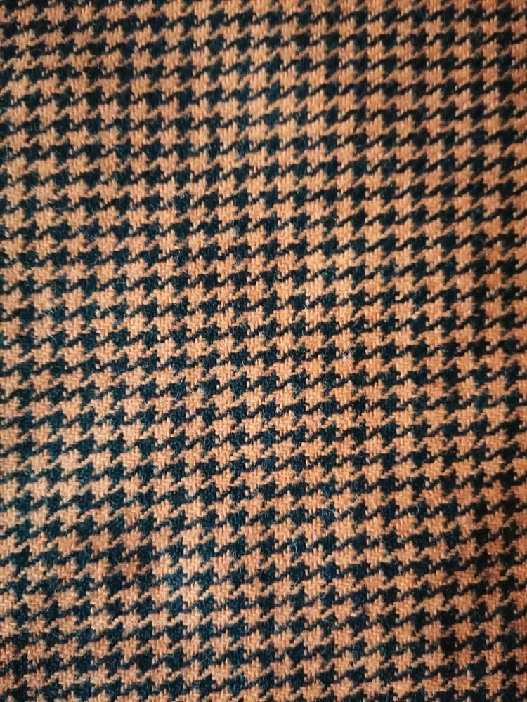 Wool Mix - Dogtooth - Black/Orange - 54" Wide - Sold By the Metre - legend textiles