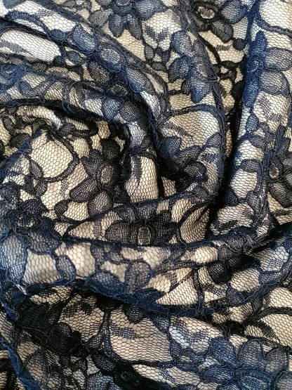 Lace - Navy - 55" Wide - Sold By the Metre