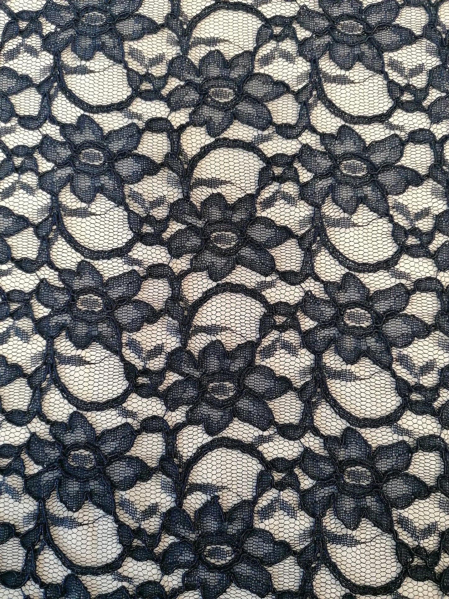 Lace - Navy - 55" Wide - Sold By the Metre