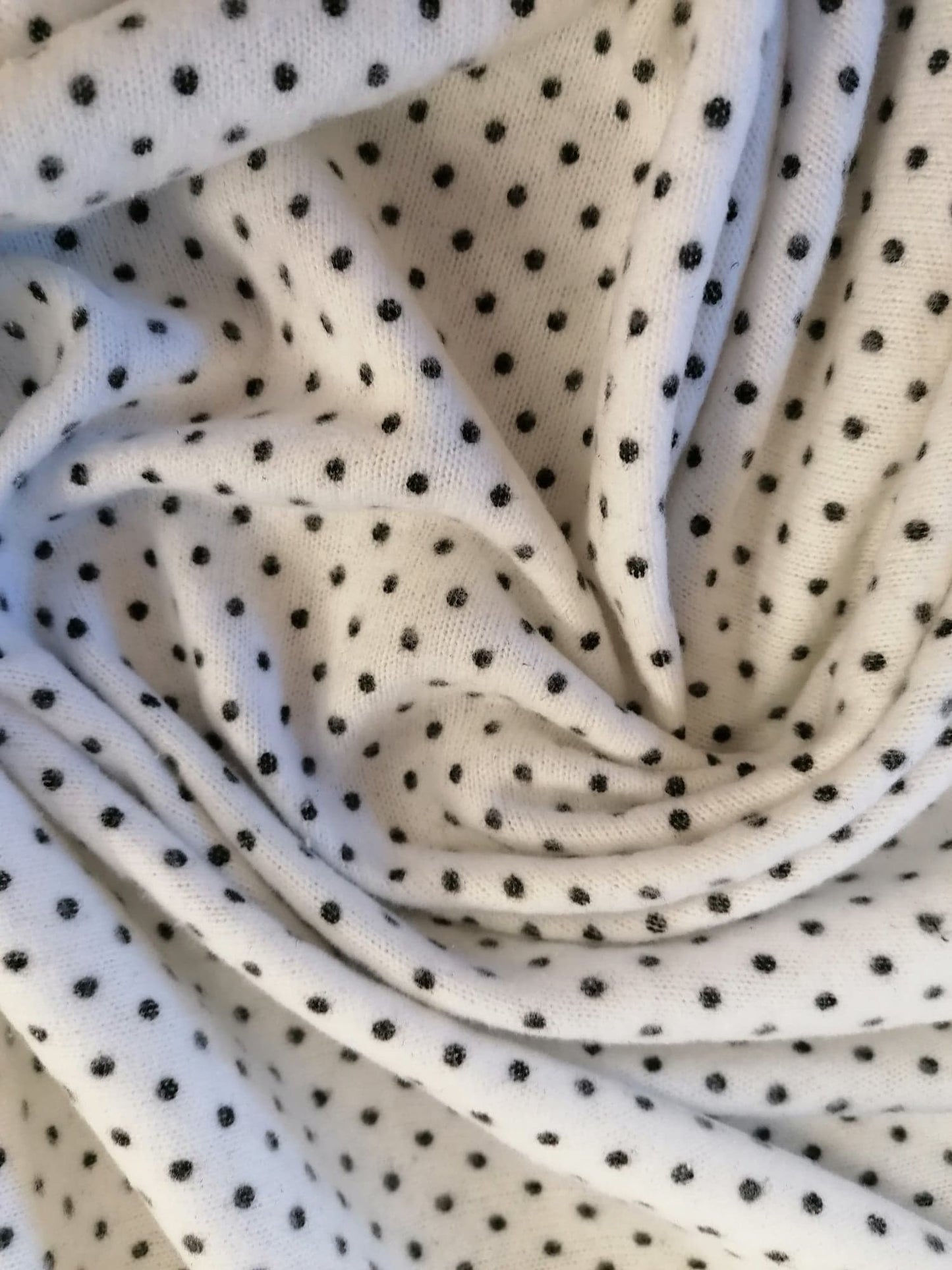 Polyester - Spot- White/Black - 52" Wide - Sold By the Metre