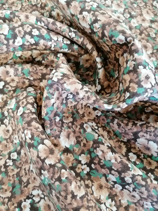 100% Vintage Cotton - Black/Brown/Cream/Green - 36" Wide - Sold By the Metre