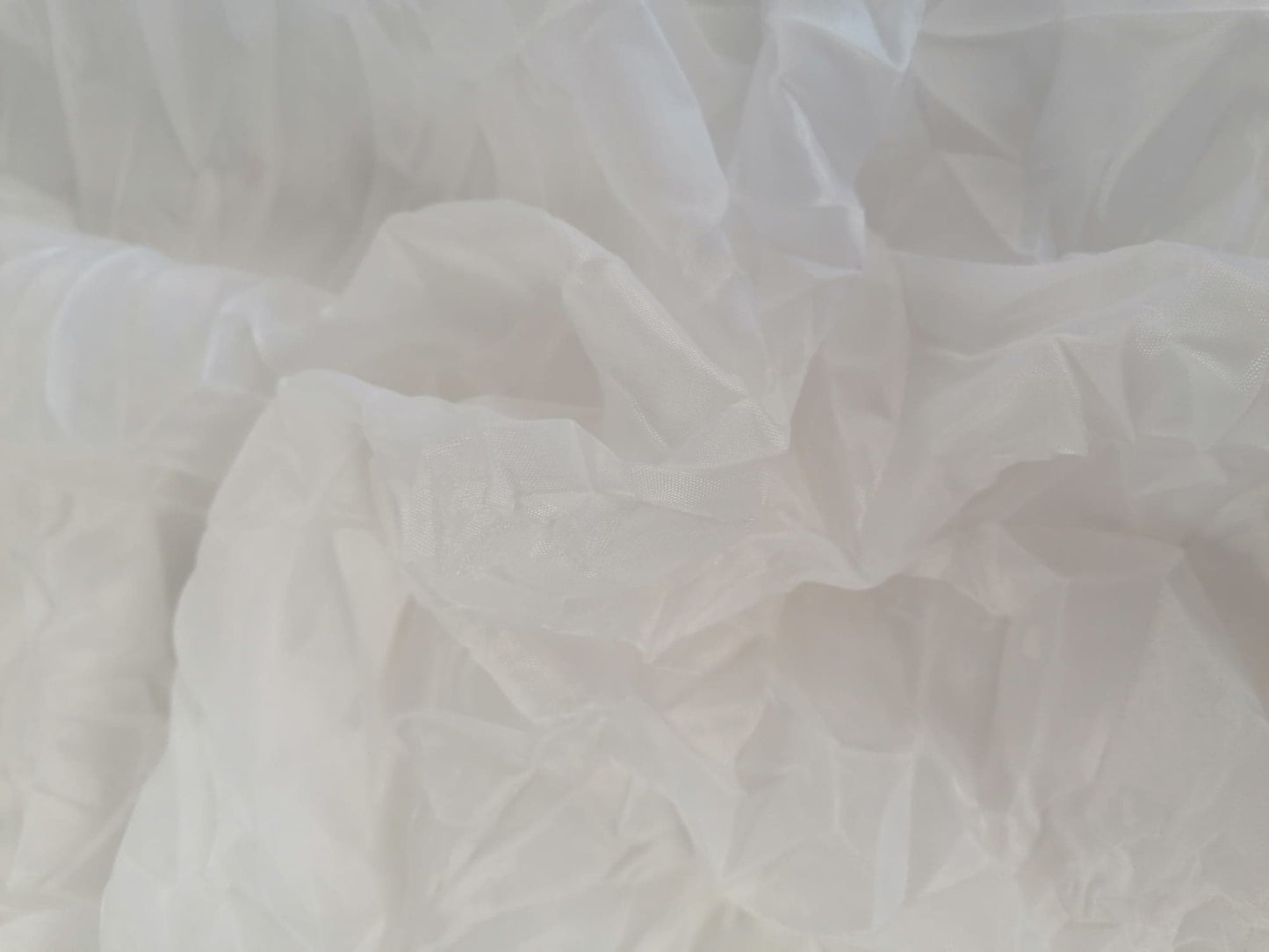 Polyester Voile - Crushed - White - 54" Wide - Sold By the Metre