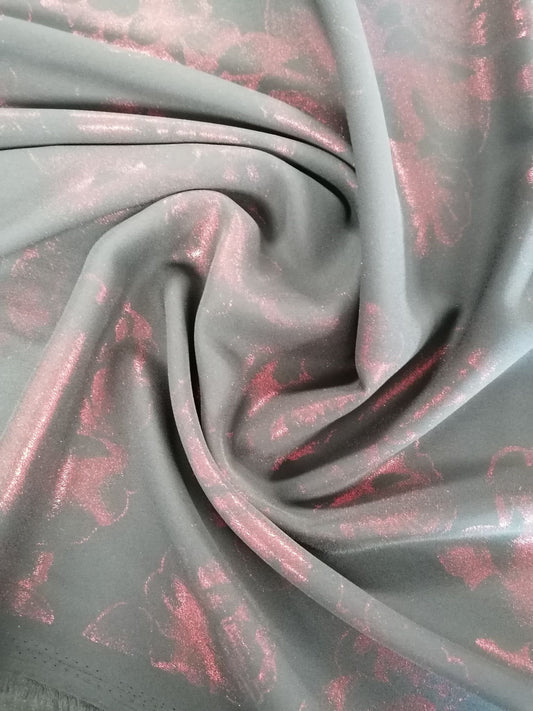 Shimmer - Black/Red Rose - 58" Wide - Sold By the Metre