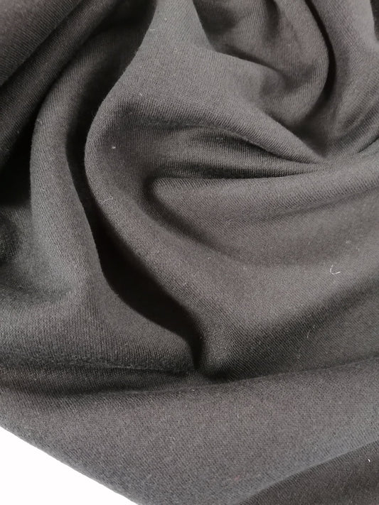 Polyester Loopback - Black - 60" Wide - Sold By the Metre