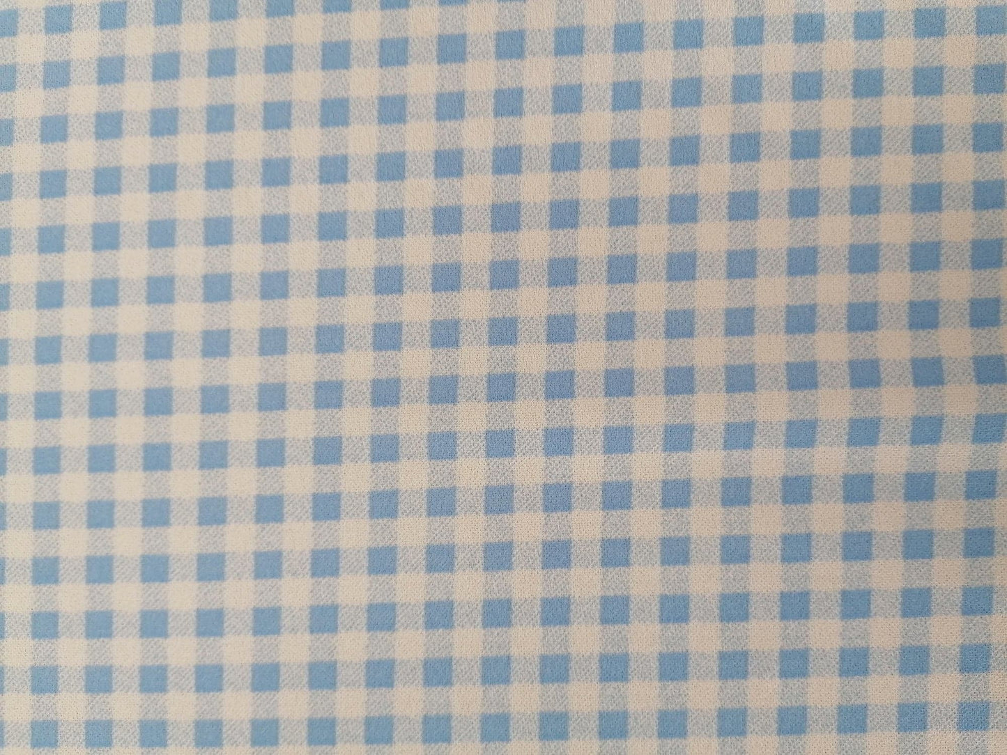Clearance - Scuba Crepe - Gingham - Blue/White - 61" Wide - Sold As A 6 Metre Piece