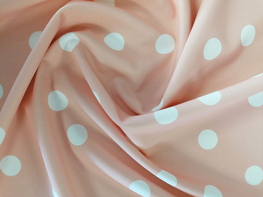 Swimwear Lycra - Dusty Pink/White- 59" Wide - Sold By the Metre