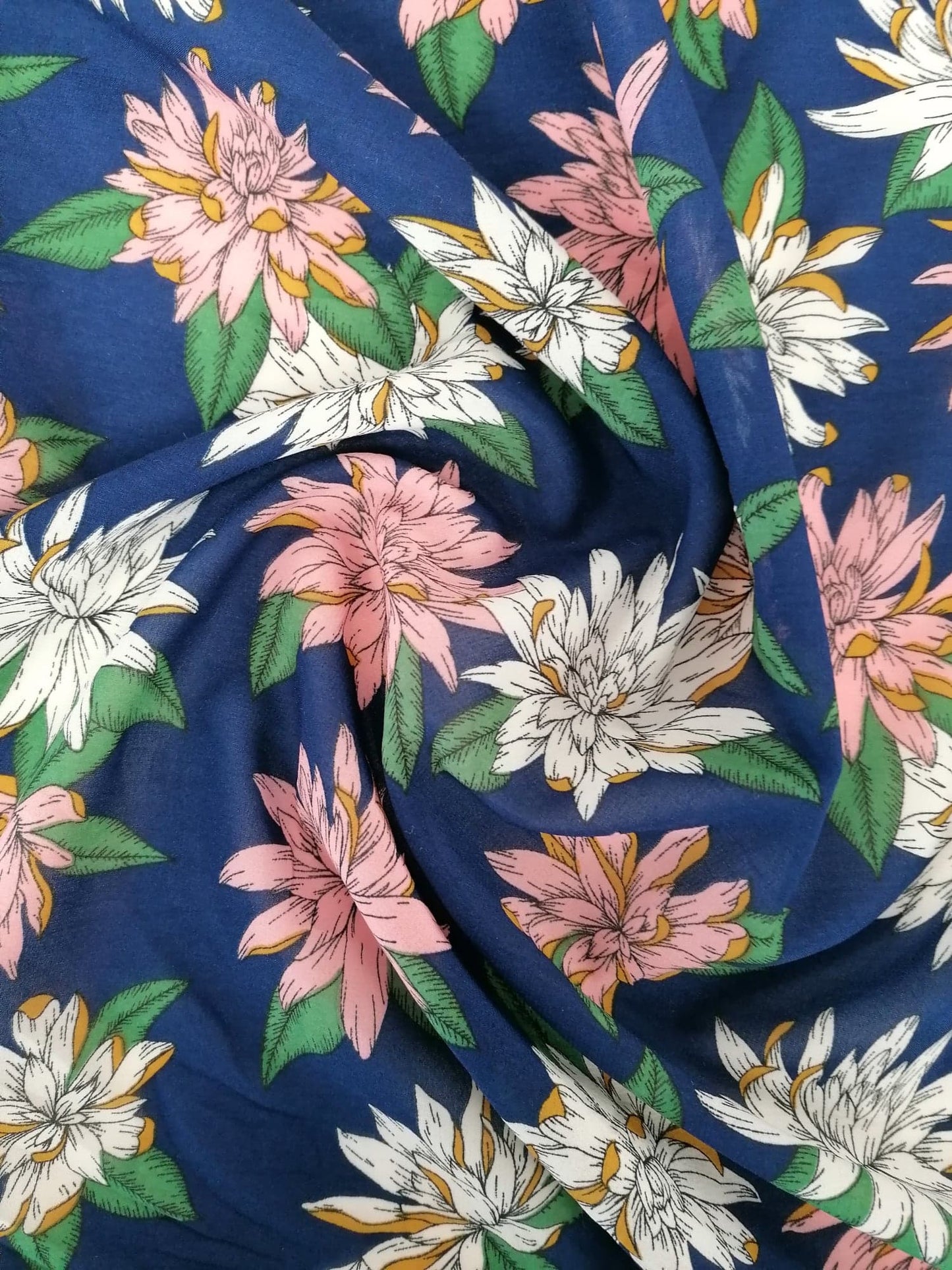 Soft Touch Chiffon - Blue/Pink/White - 60" Wide - Sold By the Metre
