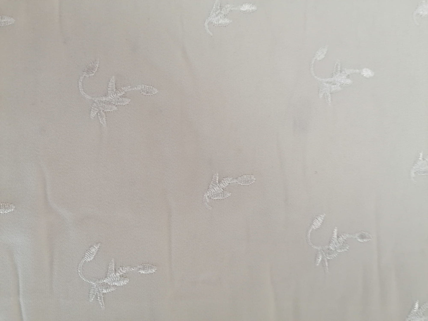 Embroidered Crepe de Chine - Cream - 44" Wide - Sold By the Metre