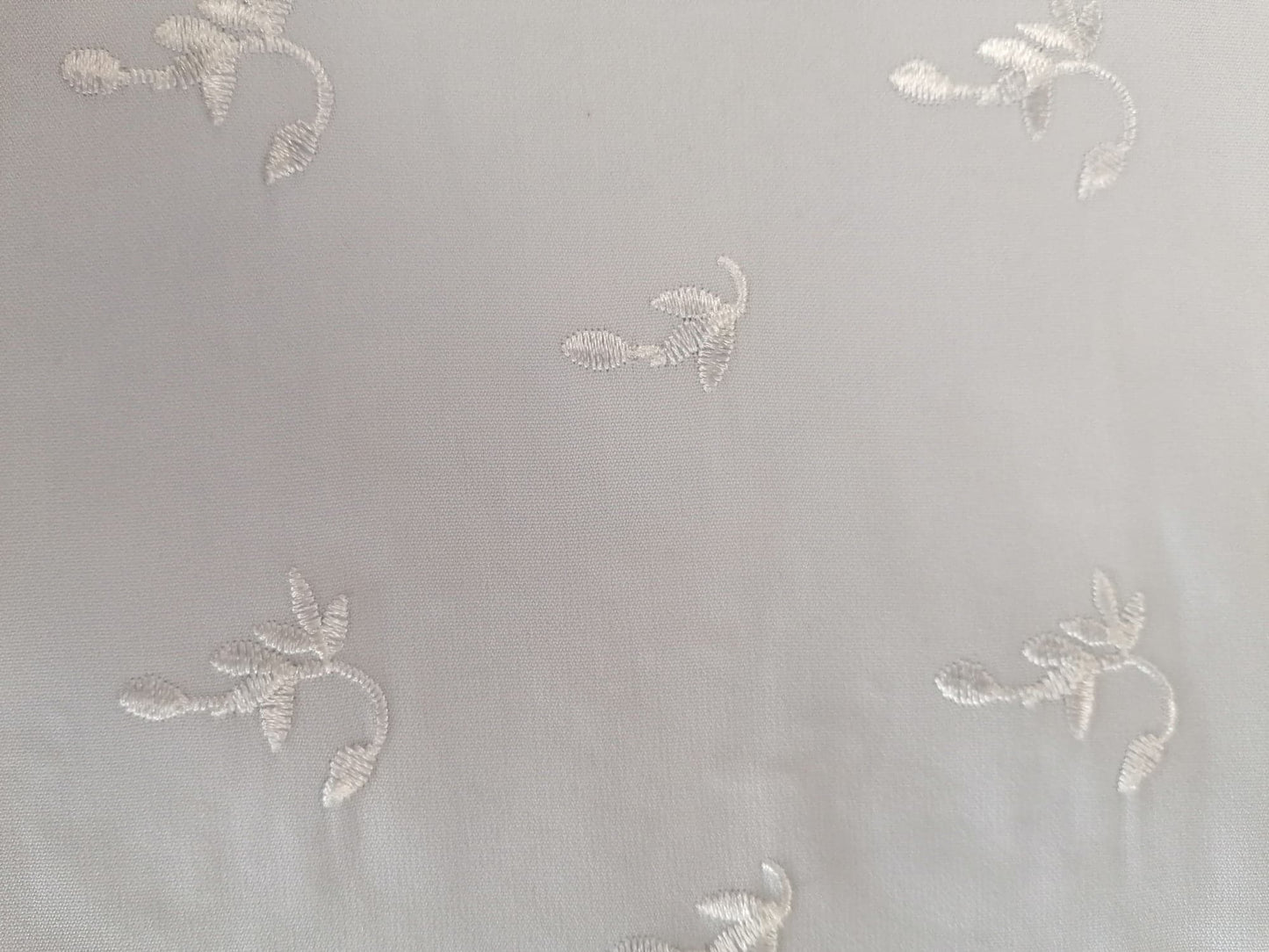 Embroidered Crepe de Chine - Baby Blue - 44" Wide - Sold By the Metre