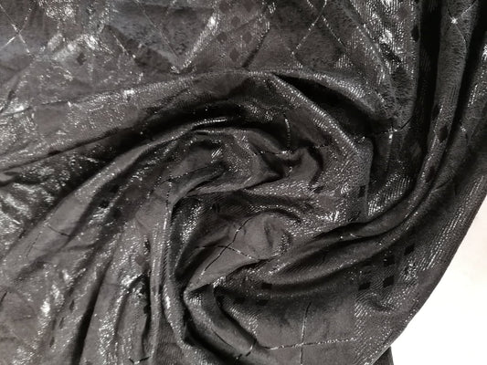 Suede - Check - Black- 58" Wide - Sold By the Metre