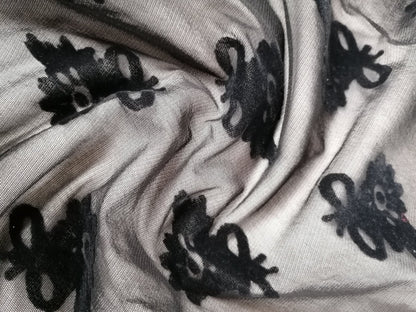 Flock Powermesh Print - Black - 51" Wide - Sold By the Metre