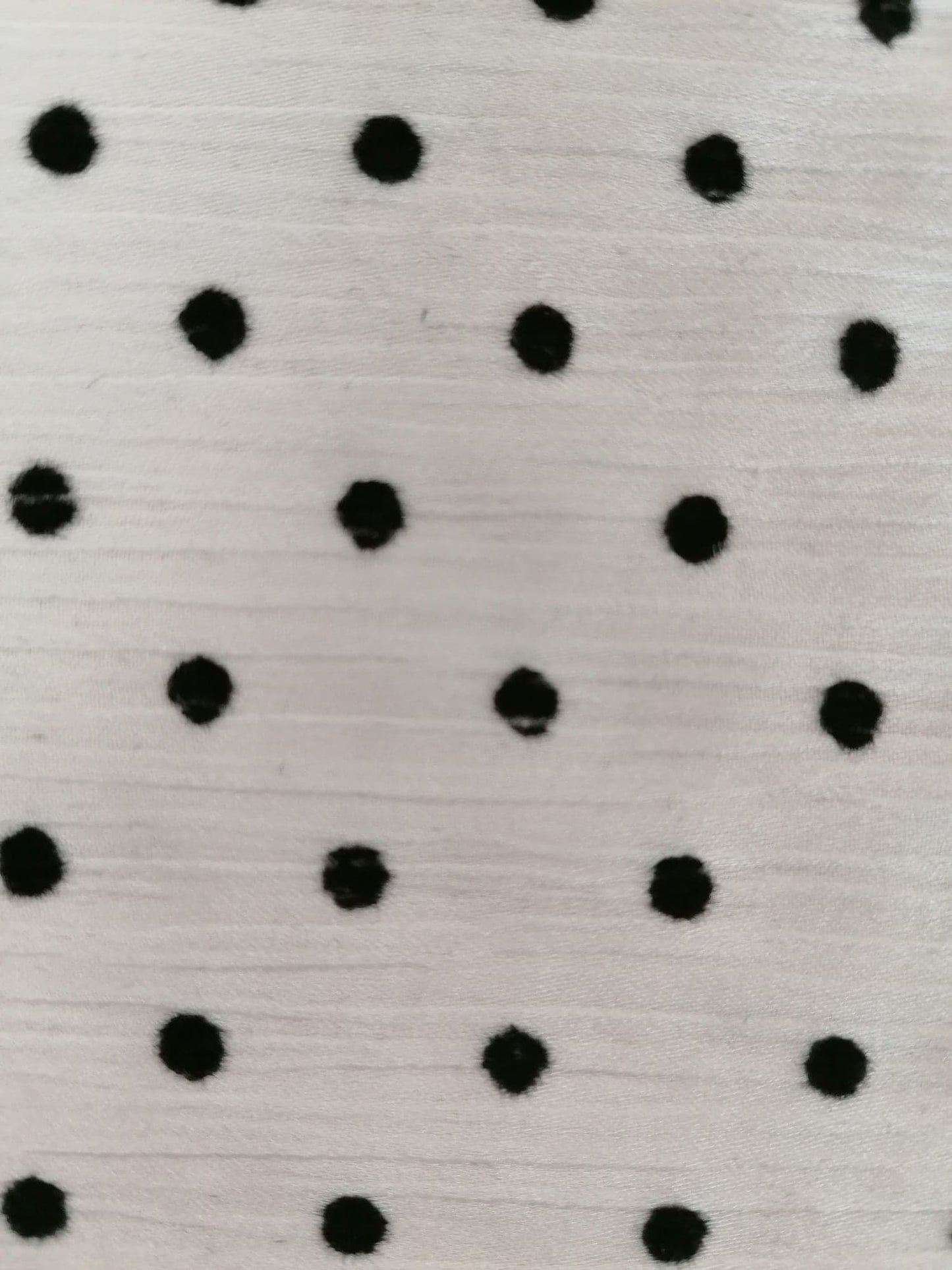 Flocked Crinkle Satin - Spot - Black/White - 62" Wide - Sold By the Metre