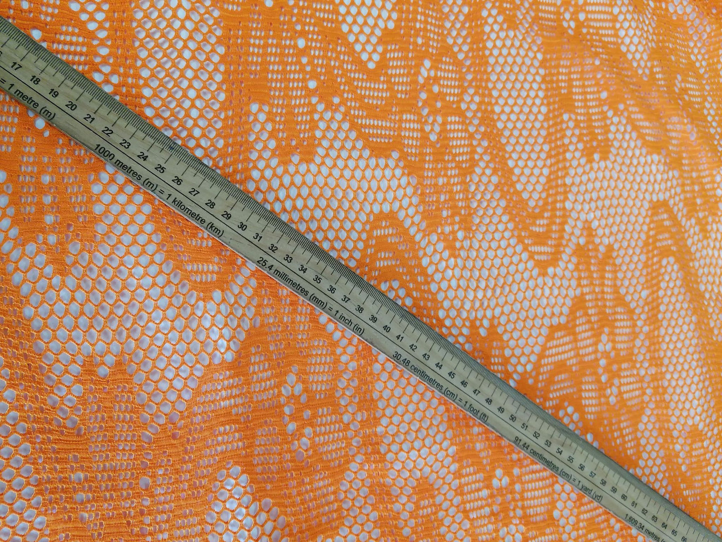 Lace - Orange - 60" Wide - Sold By the Metre