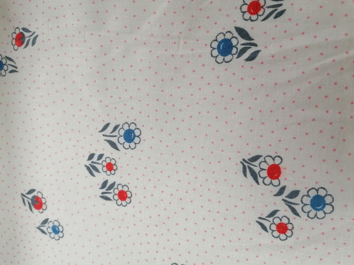 100% Vintage Cotton - White/Pink/Red/Blue/Black - 36" Wide - Sold By the Metre