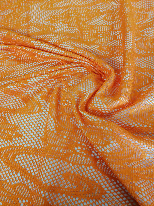Lace - Orange - 60" Wide - Sold By the Metre