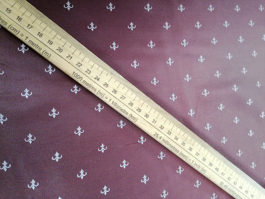 Linings - Burgundy/White - 59" Wide - Sold By the Metre