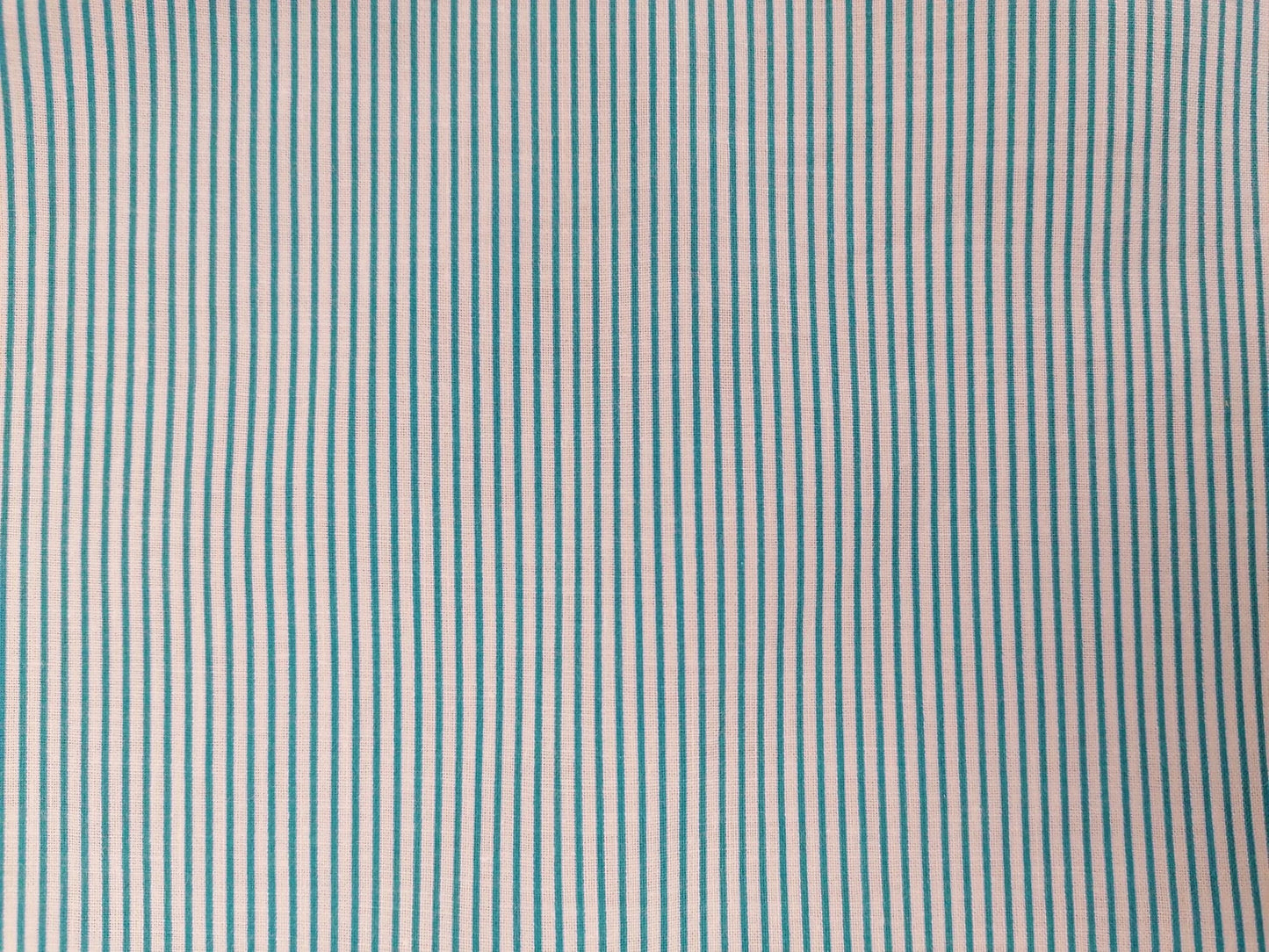 100% Vintage Cotton - Teal/White - 36" Wide - Sold By the Metre