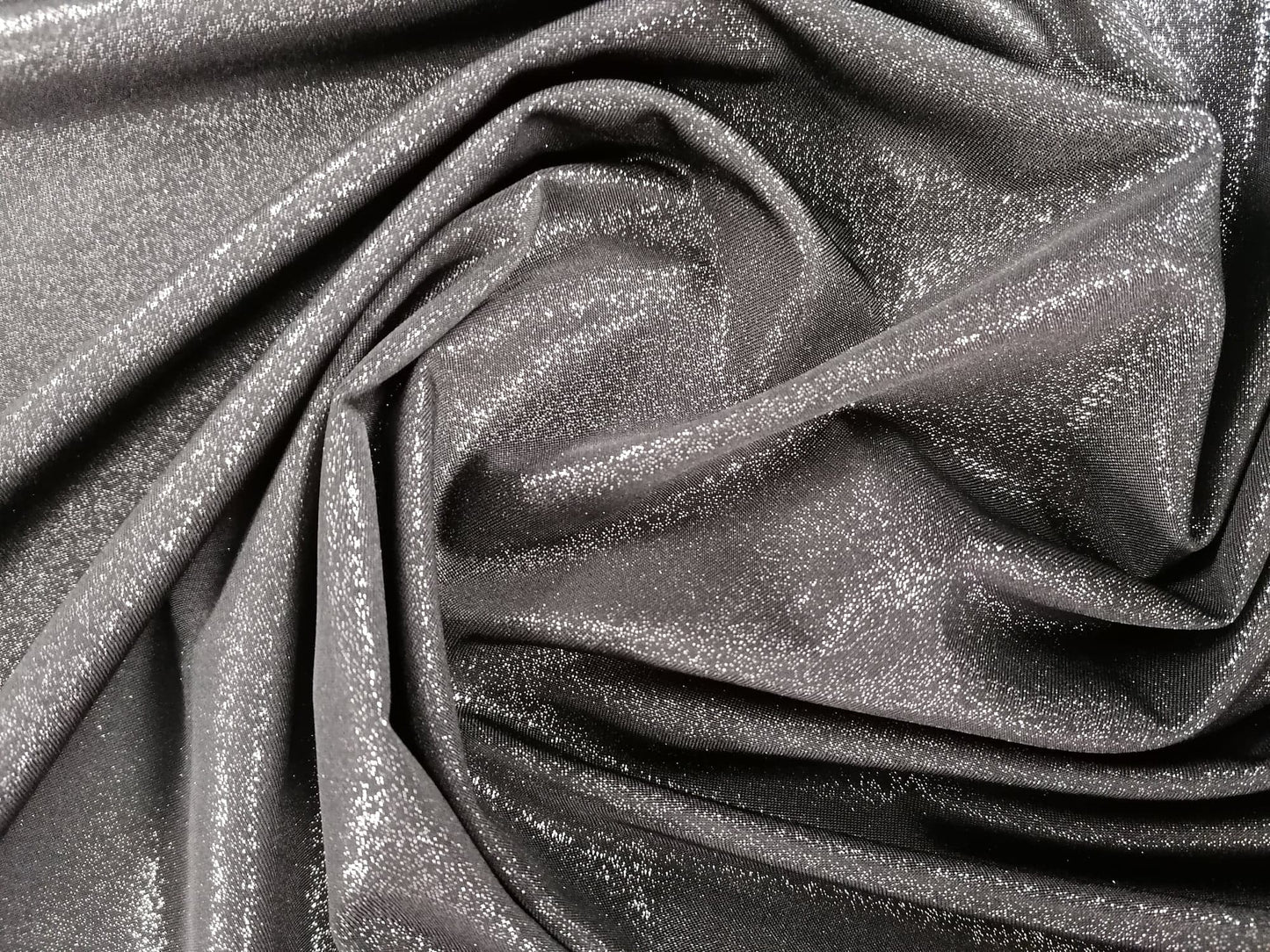 Poly Lycra Lurex - Black - 61" Wide - Sold By the Metre