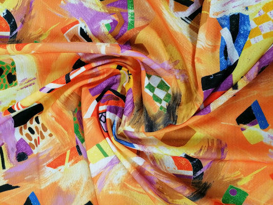 Poly Lycra - Middleweight - Yellow/Orange/Purple - 53" Wide - Sold By the Metre