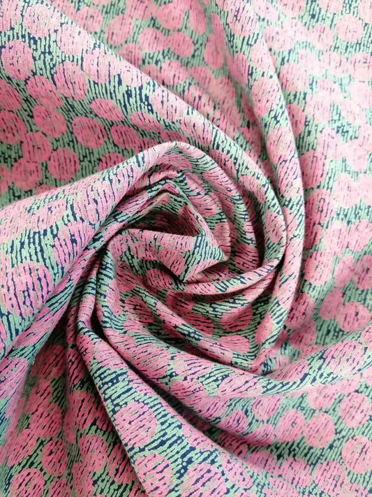 100% Vintage Cotton - Pink/Green - 36" Wide - Sold By the Metre