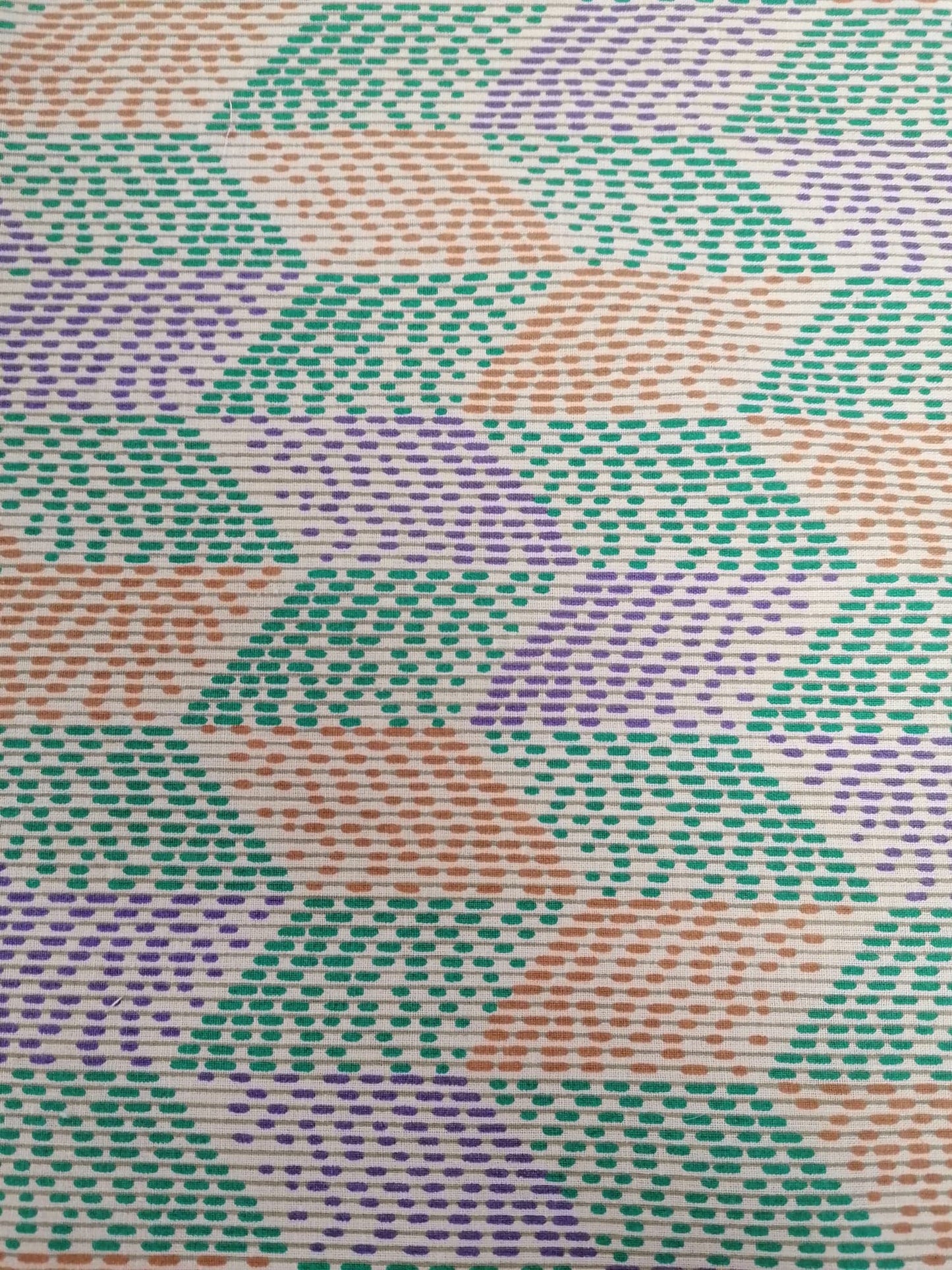 100% Vintage Cotton - Green/Purple/Copper - 36" Wide - Sold By the Metre