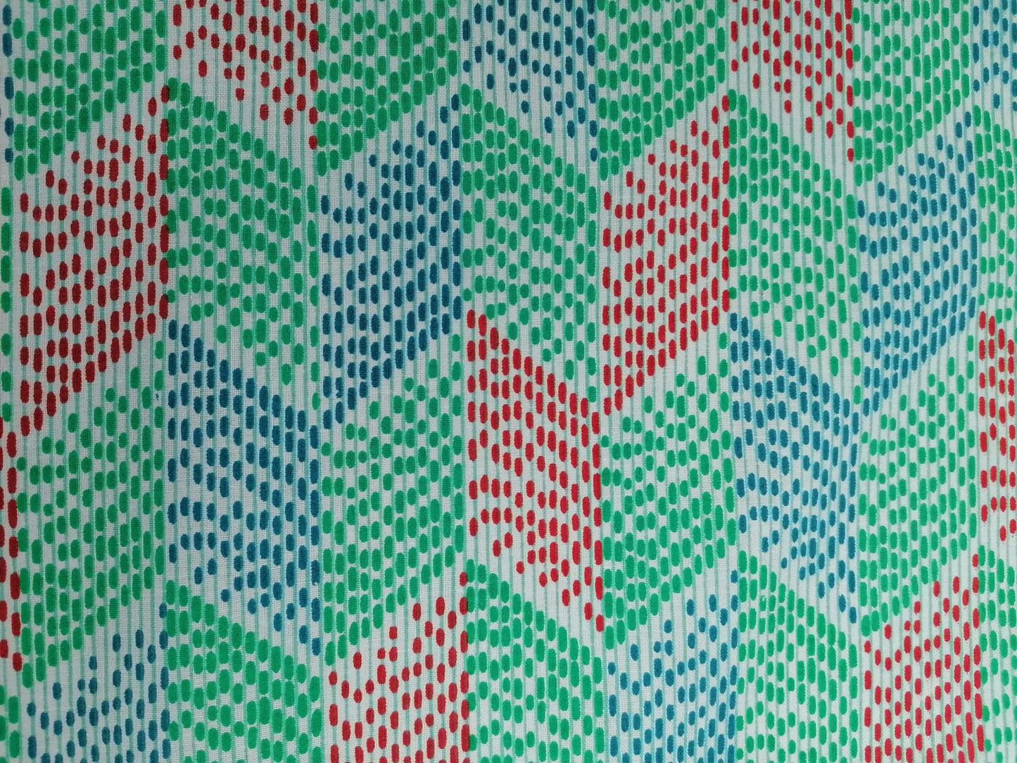 100% Vintage Cotton - Green/Red/Blue - 36" Wide - Sold By the Metre