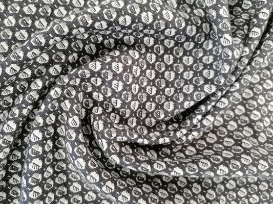 Vintage Viscose - Black/Grey/White - 36" Wide - Sold By the Metre