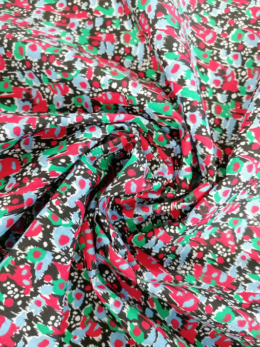 100% Vintage Cotton - Red/Green/Blue/Black - 36" Wide - Sold By the Metre