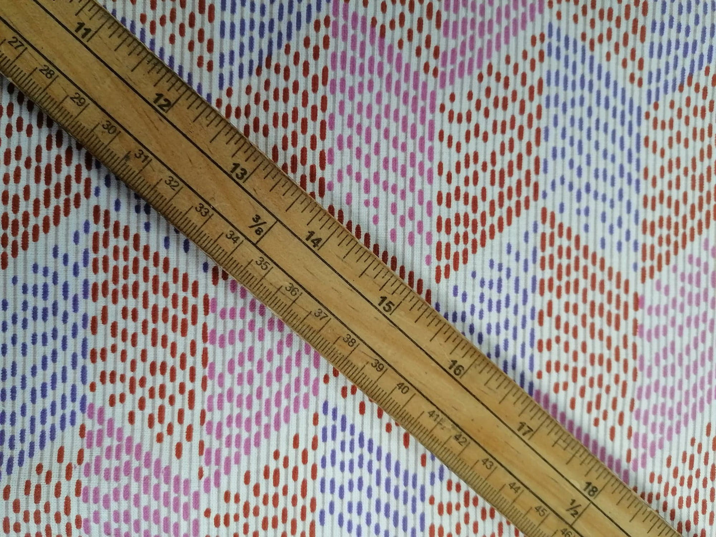 100% Vintage Cotton - Brown/Purple/Pink - 36" Wide - Sold By the Metre