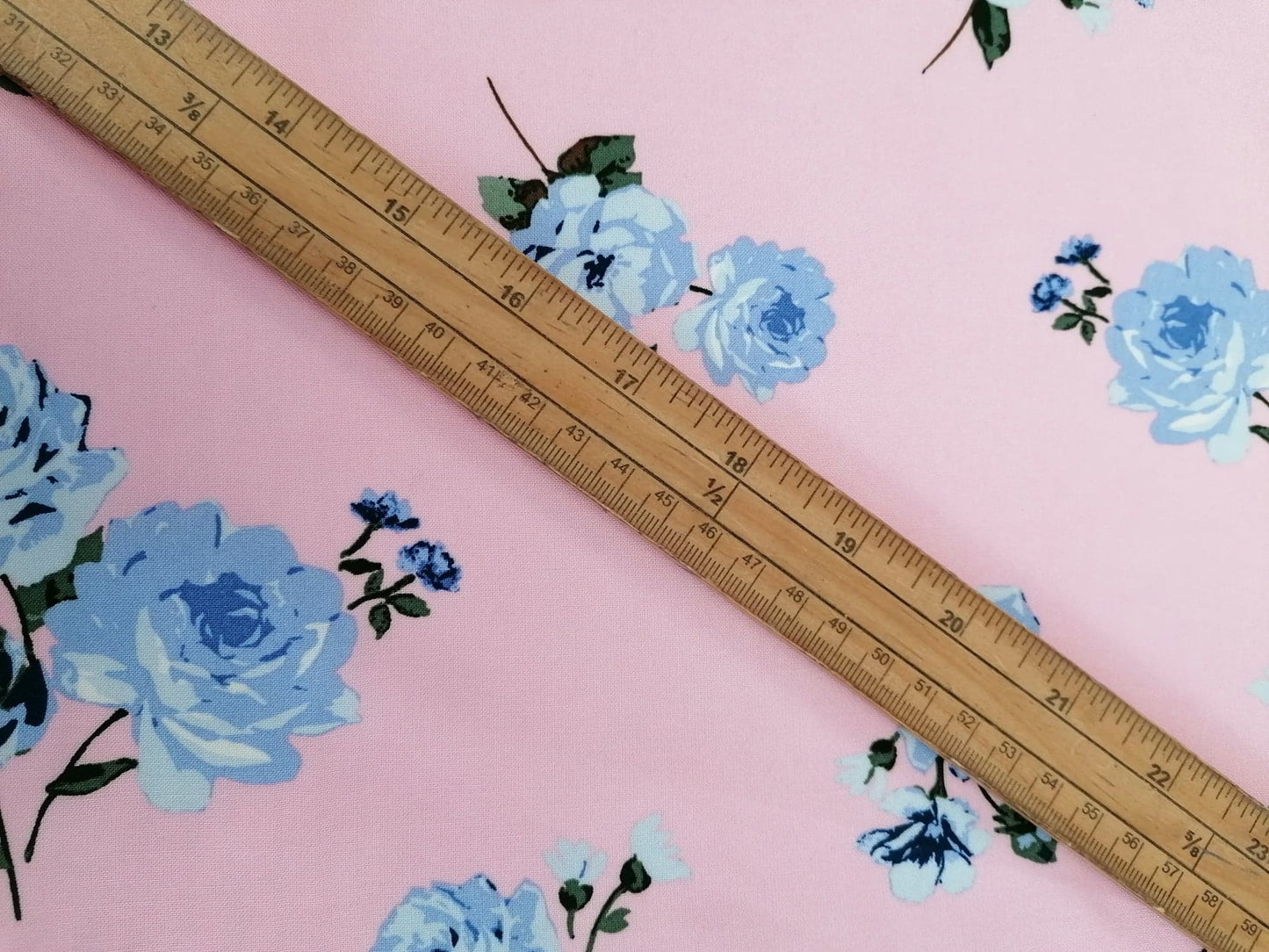 Viscose - Floral - Pink/Lilac/Blue - 53" Wide - Sold By the Metre
