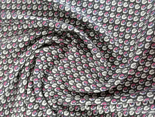 Vintage Viscose - Black/Purple - 34" Wide - Sold By the Metre