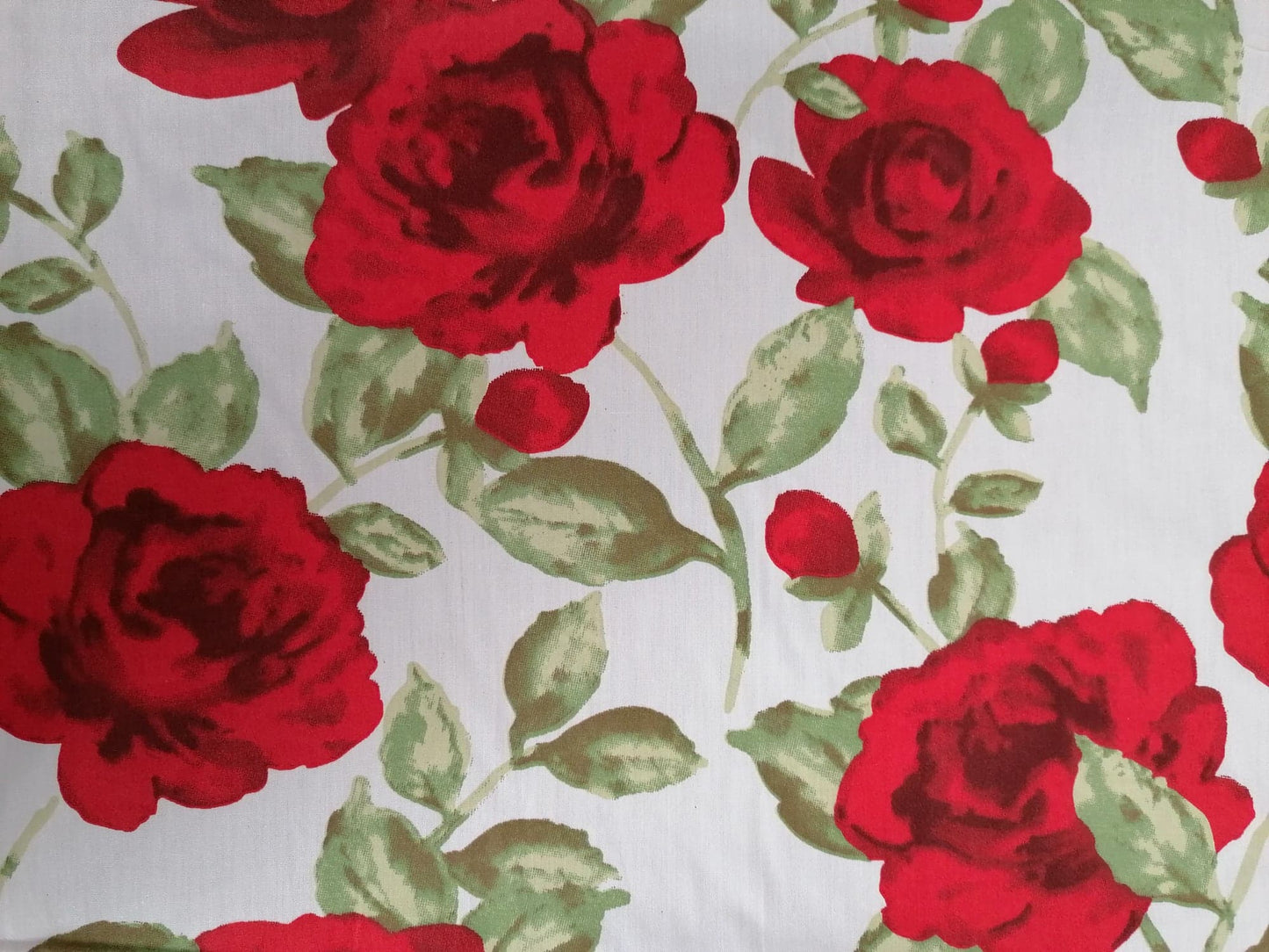 100% Organic Cotton - Red/White/Green - 45" Wide - Sold By The Metre