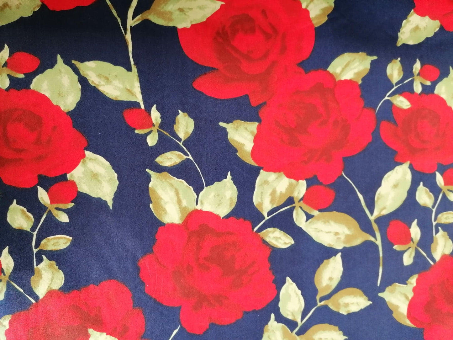 100% Organic Cotton - Red/Navy/Green - 45" Wide - Sold By The Metre