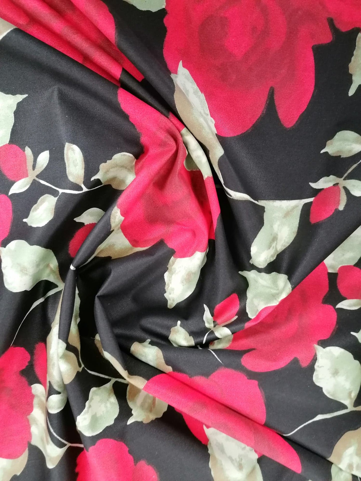 100% Organic Cotton - Red/Black/Green - 45" Wide - Sold By The Metre