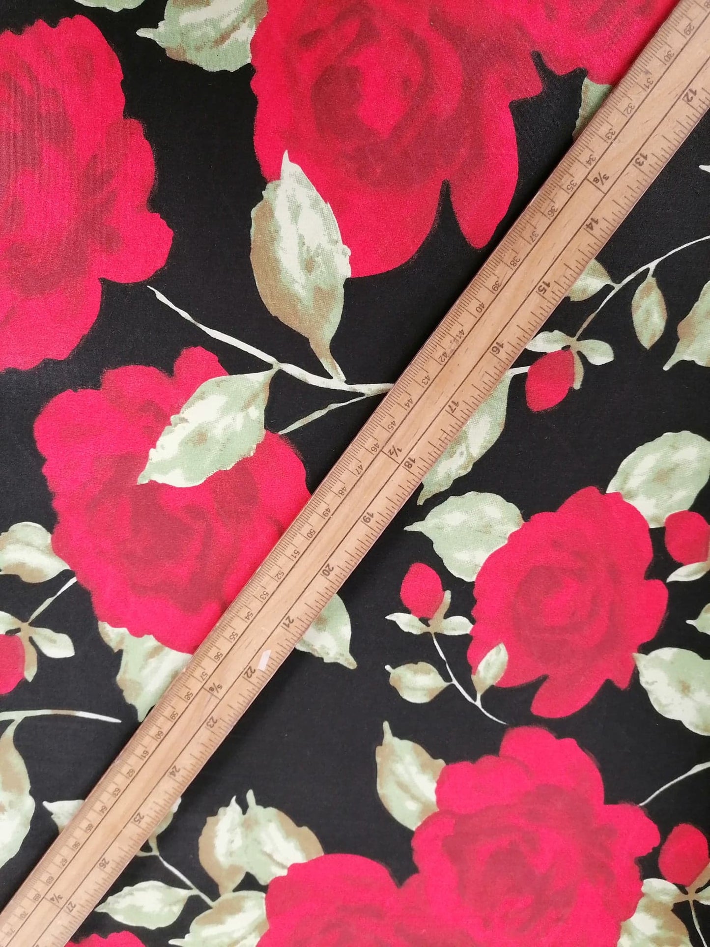 100% Organic Cotton - Red/Black/Green - 45" Wide - Sold By The Metre