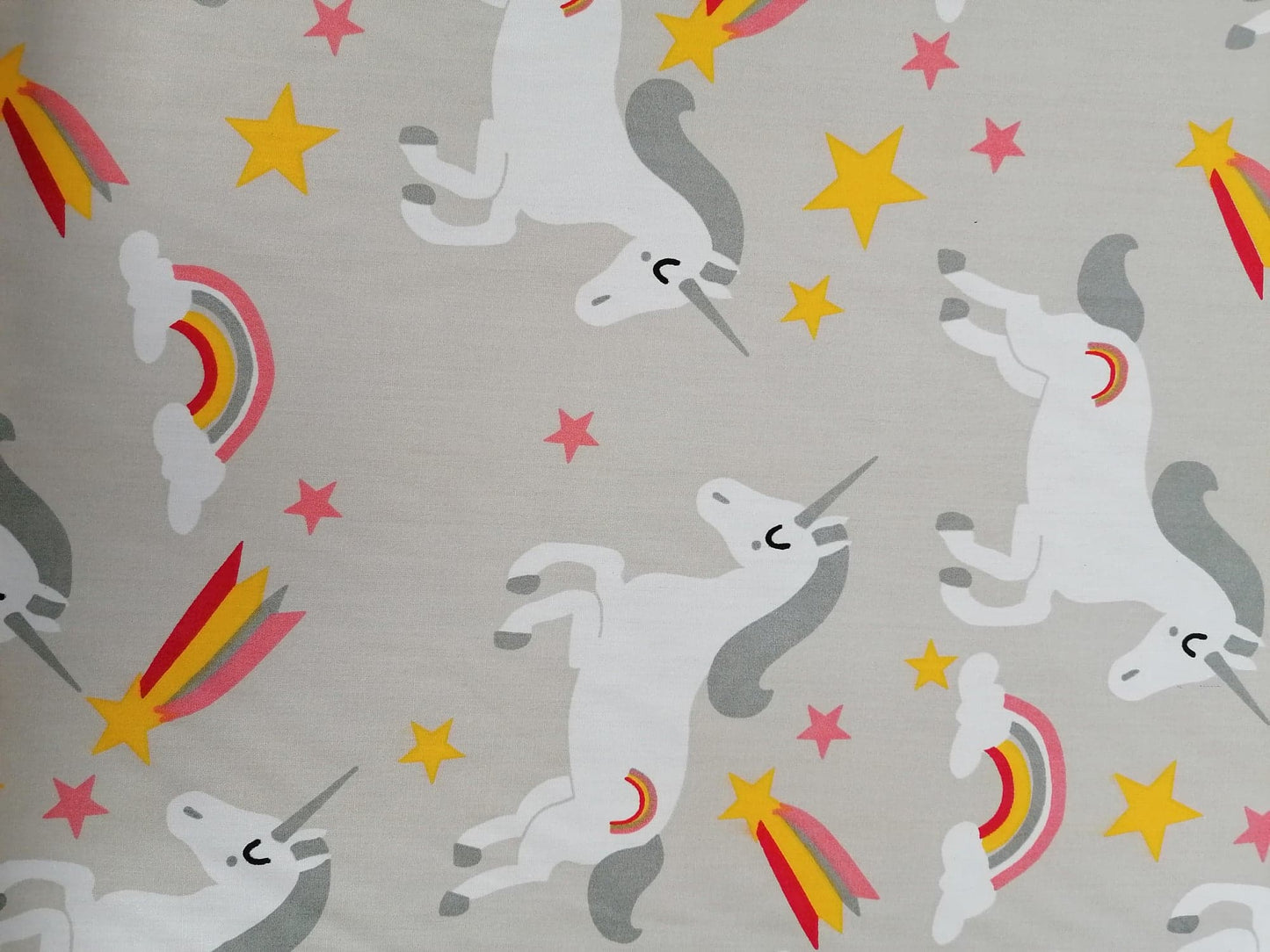100% Organic Cotton - Grey/White/Yellow - 45" Wide - Sold By The Metre