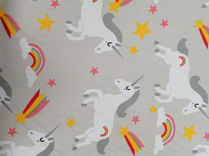 100% Organic Cotton - Grey/White/Yellow - 45" Wide - Sold By The Metre