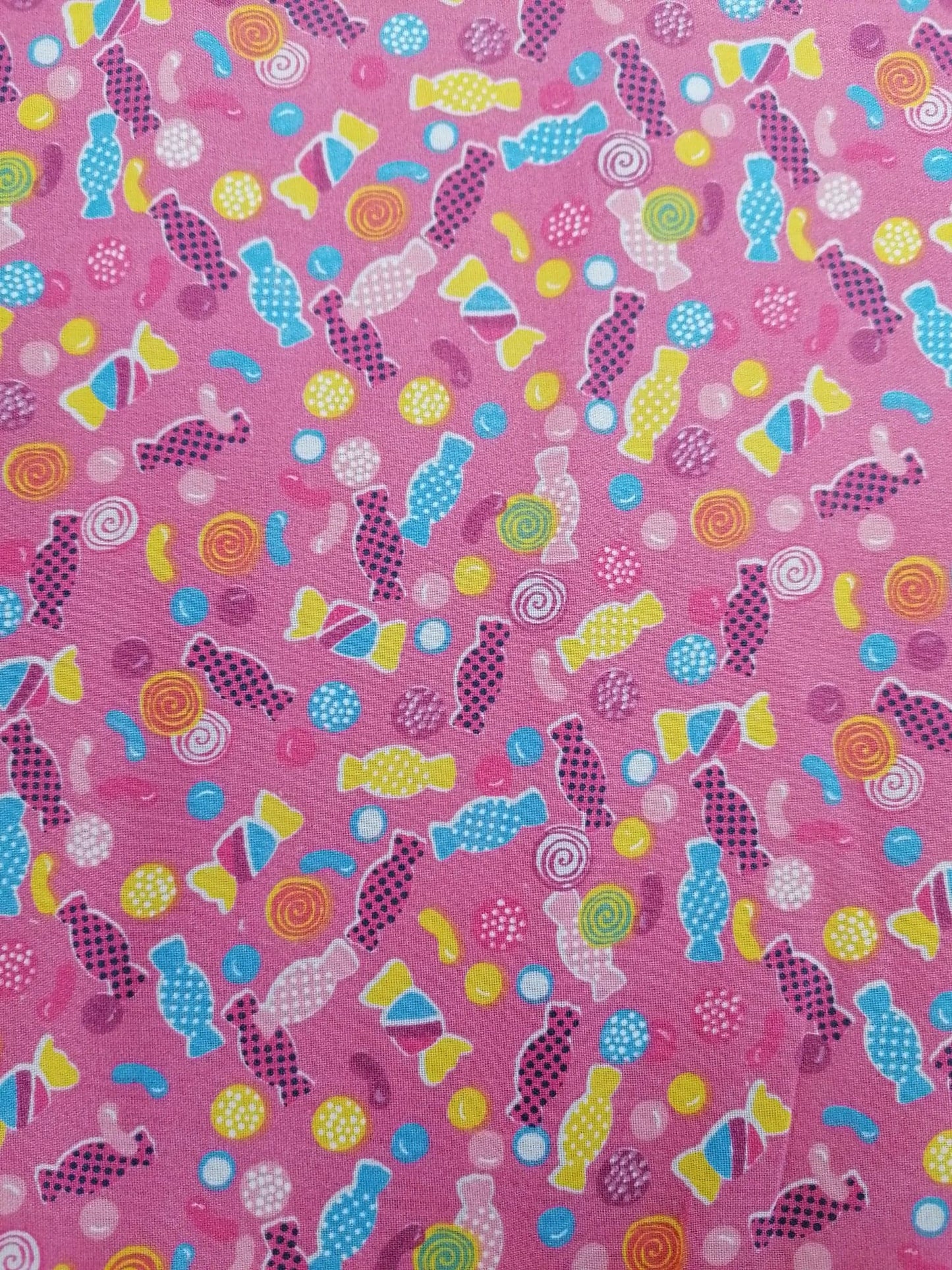 100% Cotton - Confectionery - Pink/Purple/Blue/Yellow - 45" Wide - Sold By The Metre