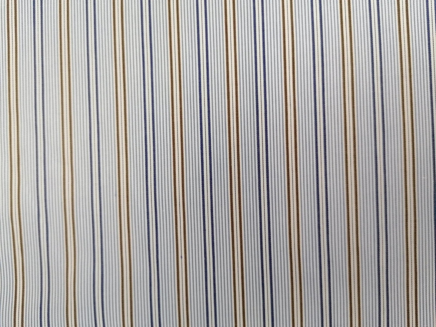 Poly Cotton Shirting - Blue/Brown/White - 58" Wide - Sold By The Metre
