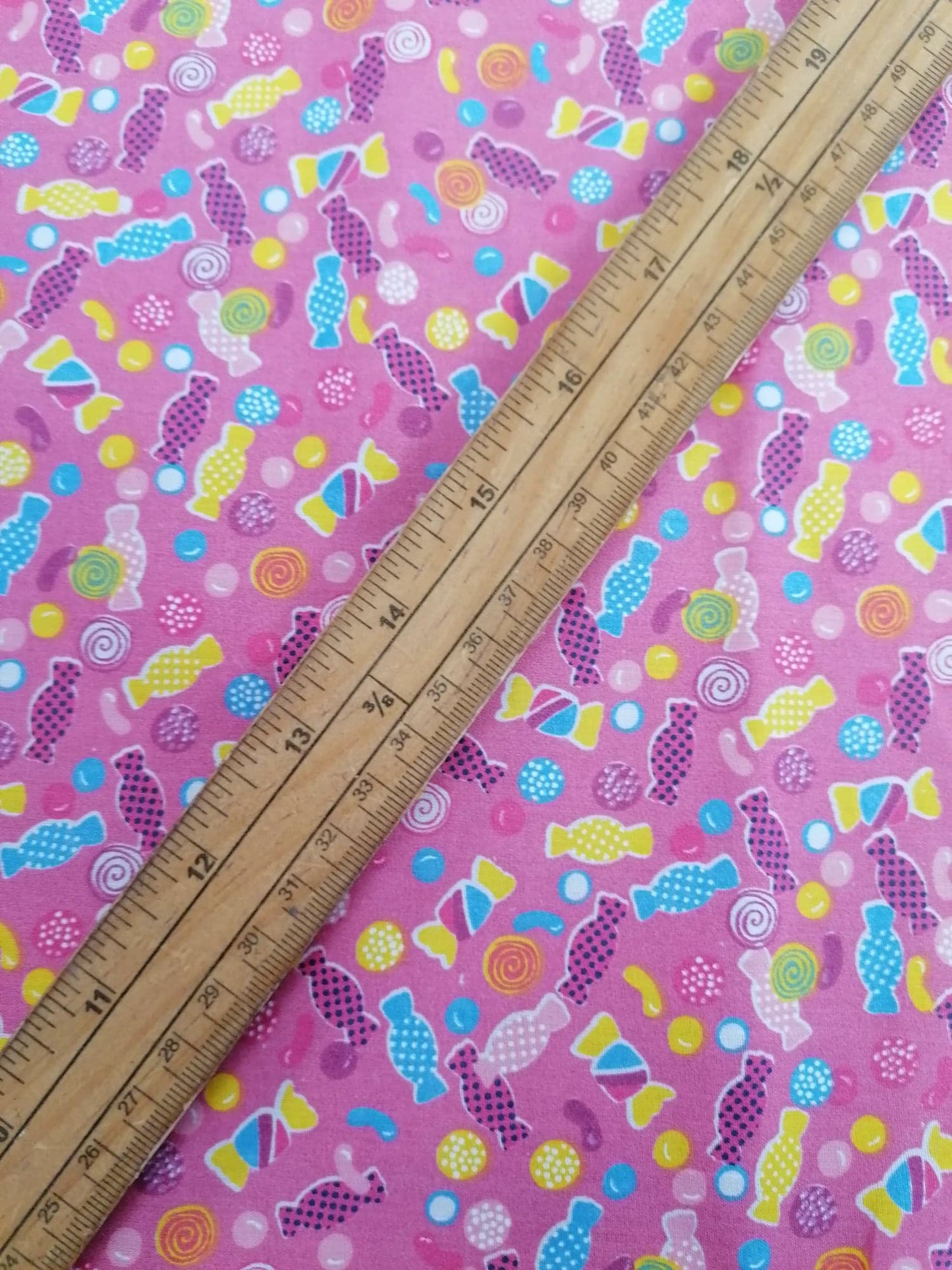 100% Cotton - Confectionery - Pink/Purple/Blue/Yellow - 45" Wide - Sold By The Metre