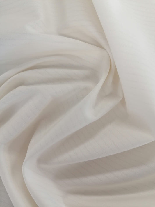 Poly Cotton Shirting - Cream - 61" Wide - Sold By The Metre